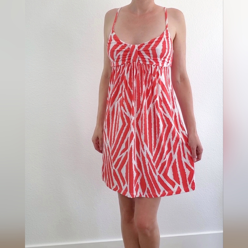 Tart Peggy Mini Dress Ikat Coral Small Summer Sun